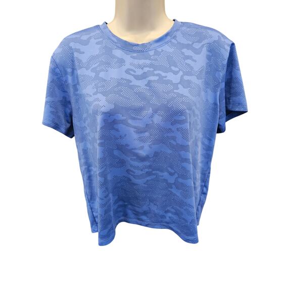 Spyder active Perforated performance top cropped L blue womens EUC breathable - Picture 1 of 7